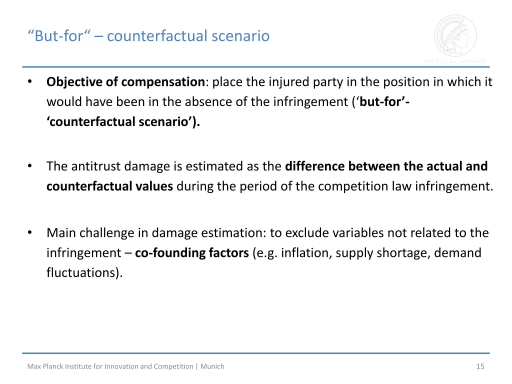 but for counterfactual scenario