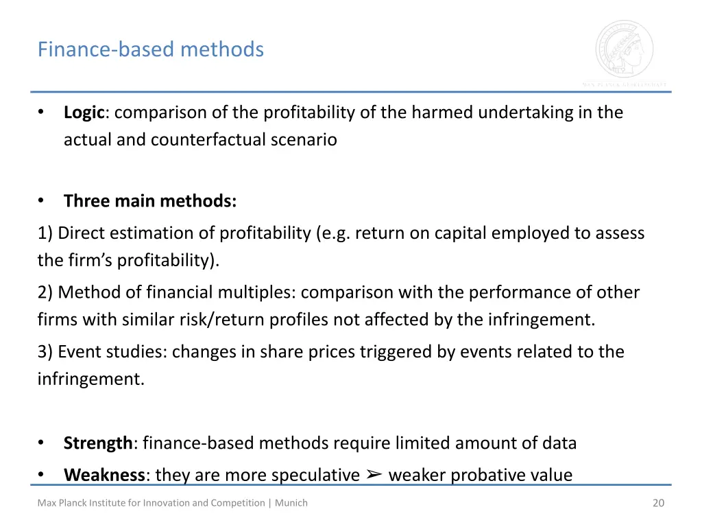 finance based methods