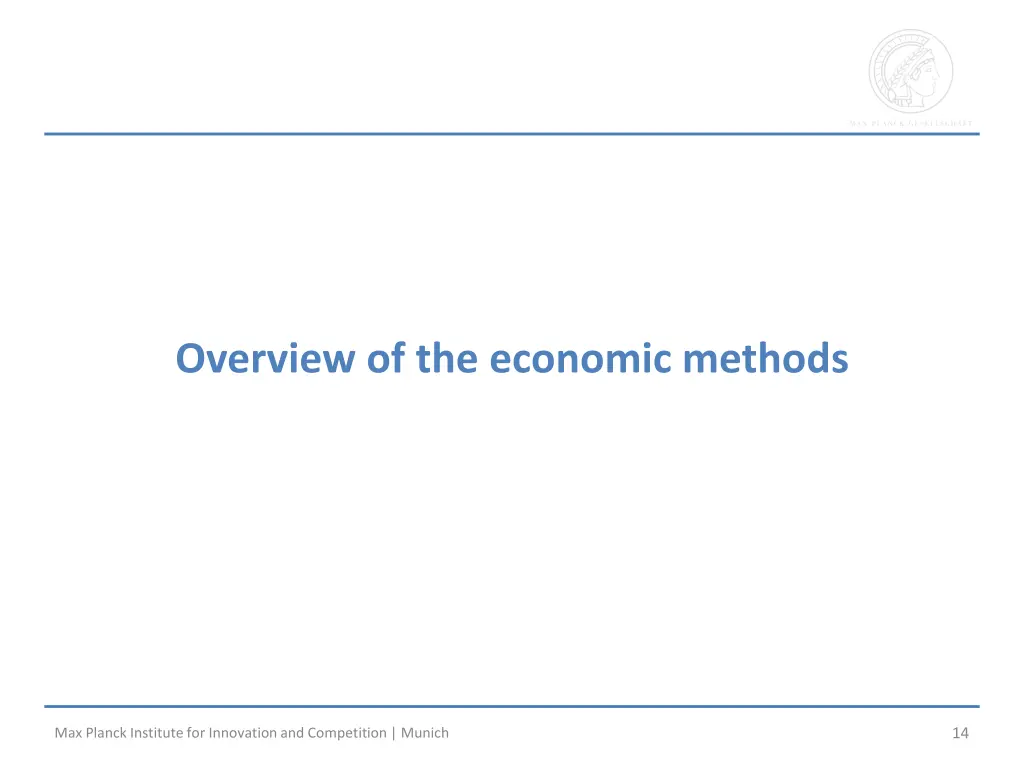 overview of the economic methods