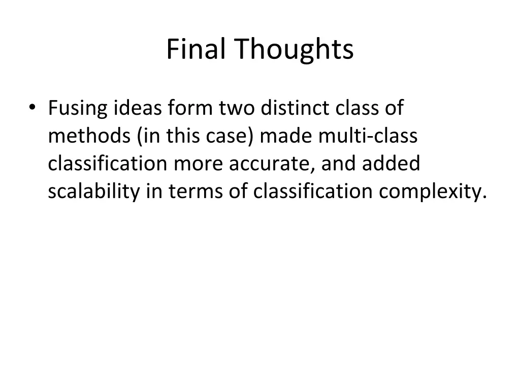 final thoughts