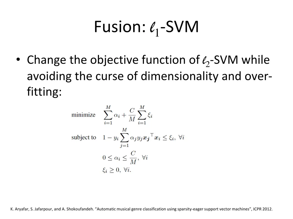 fusion l 1 svm 1