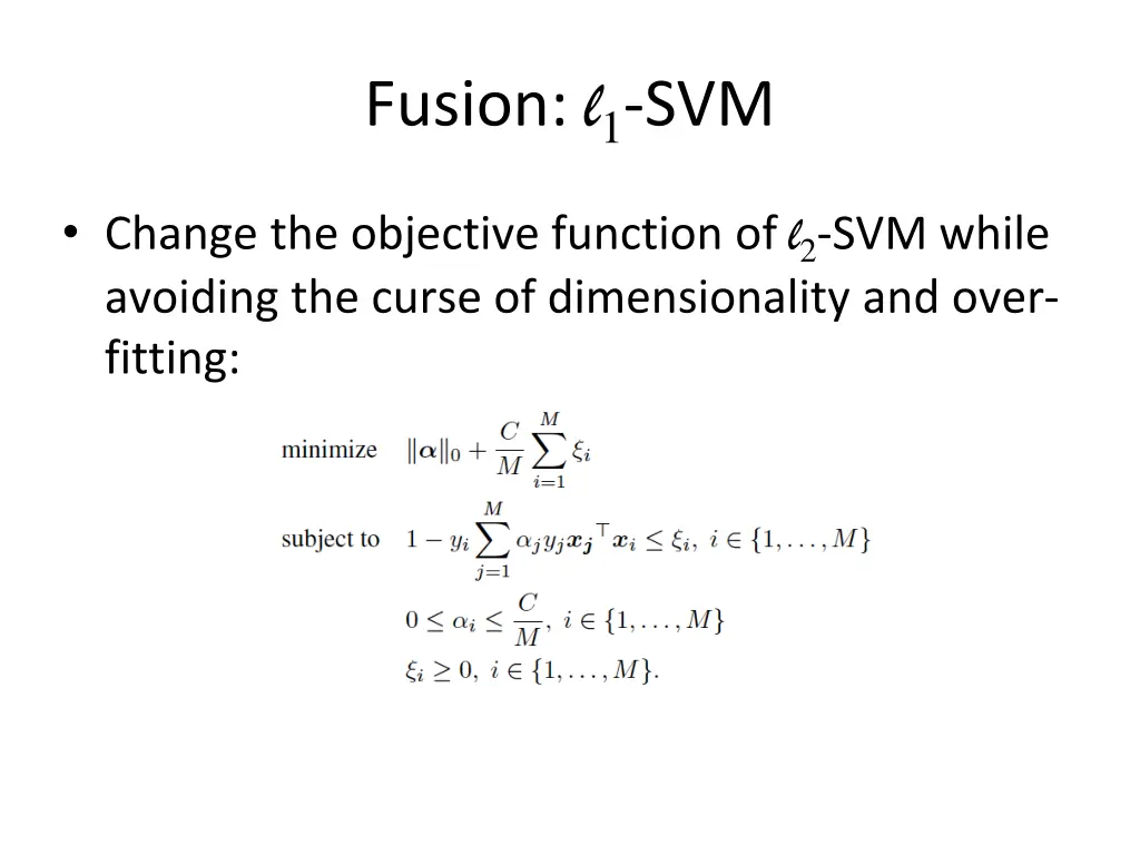 fusion l 1 svm