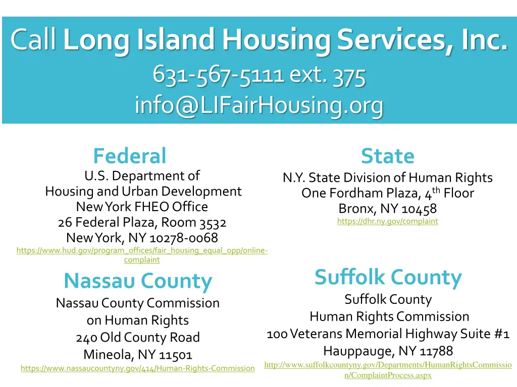 call long island housing services