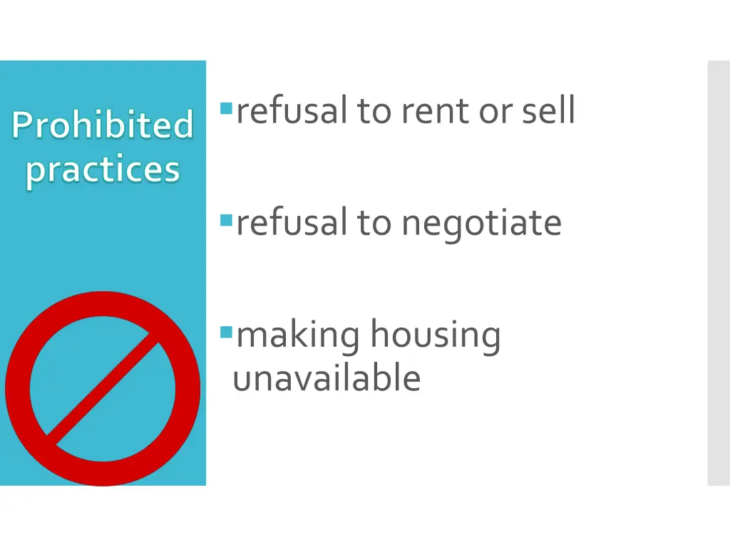 refusal to rent or sell