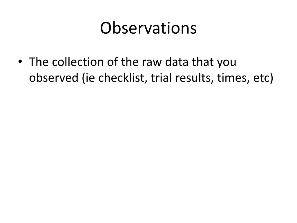 observations