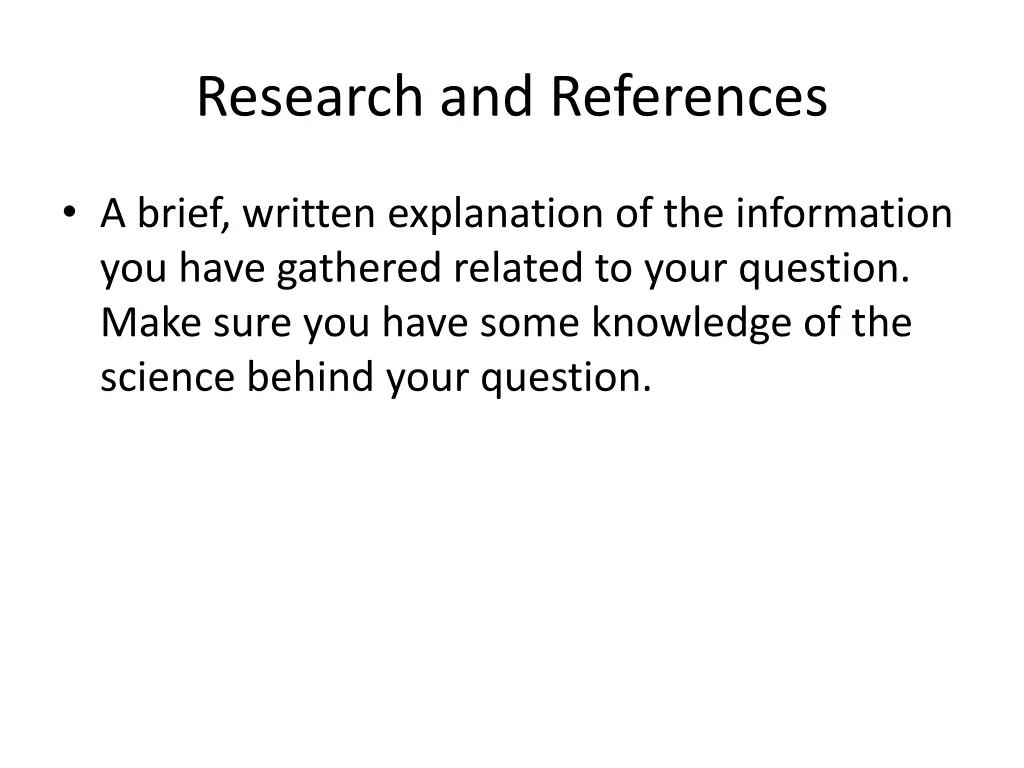 research and references