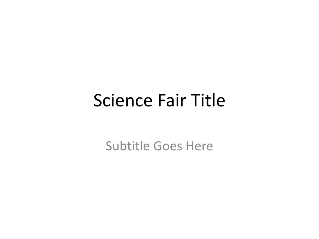 science fair title