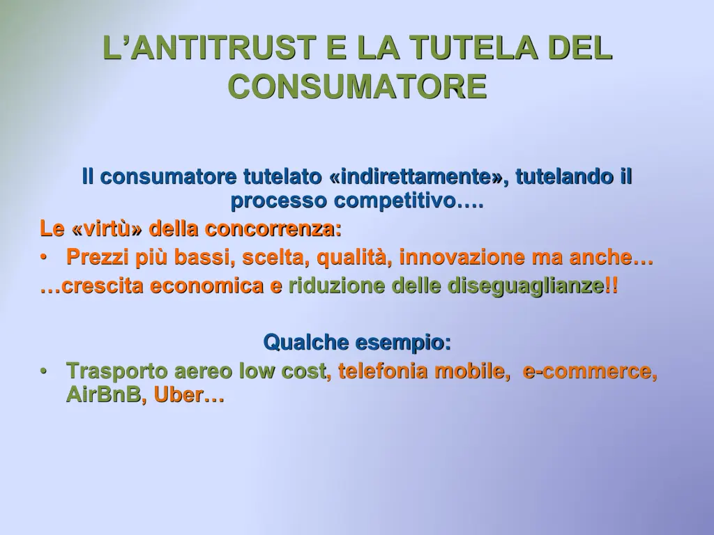 l antitrust e la tutela del consumatore