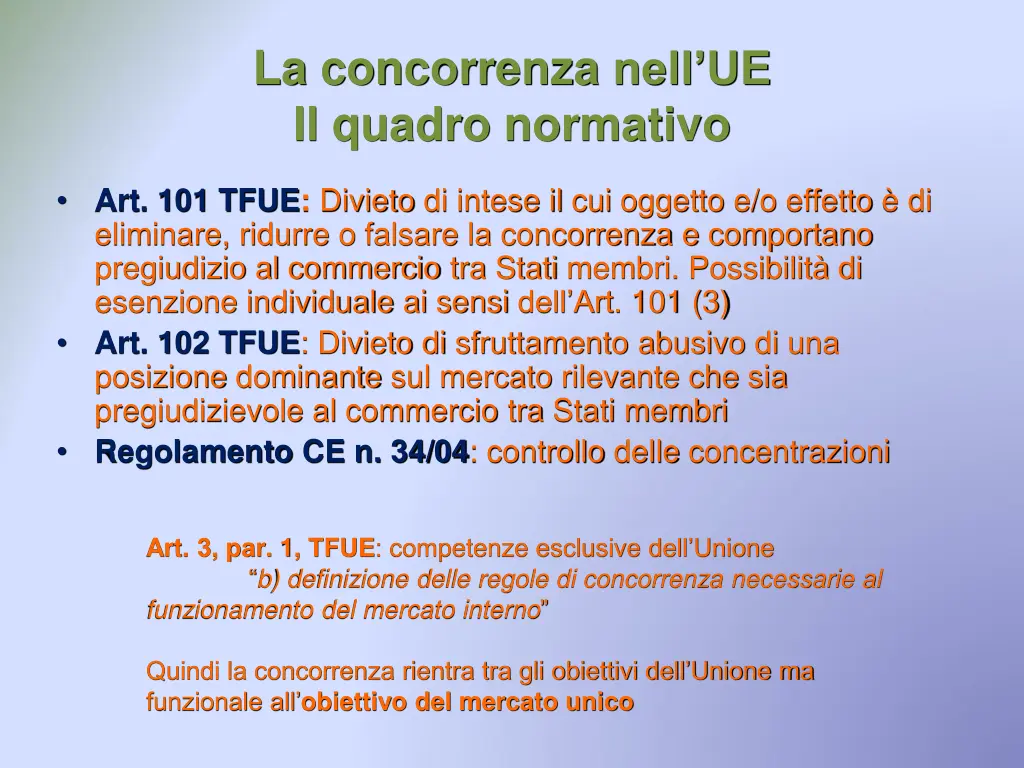 la concorrenza nell ue il quadro normativo