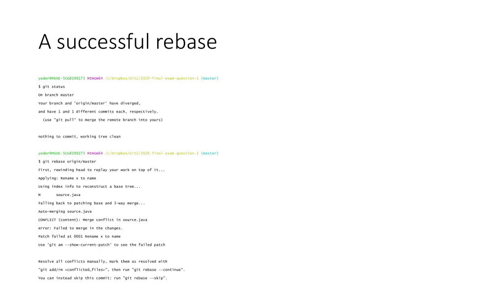 a successful rebase