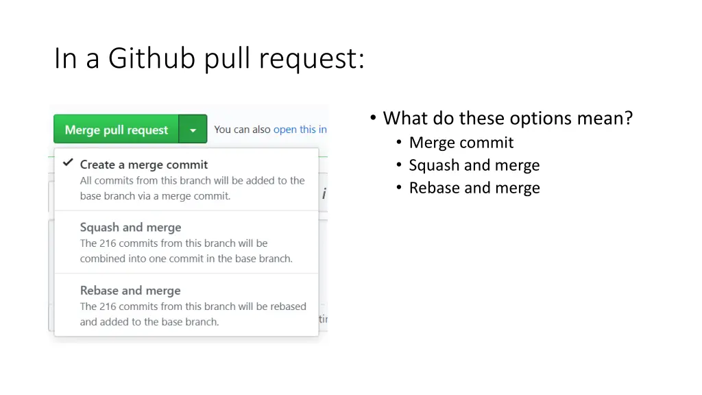 in a github pull request