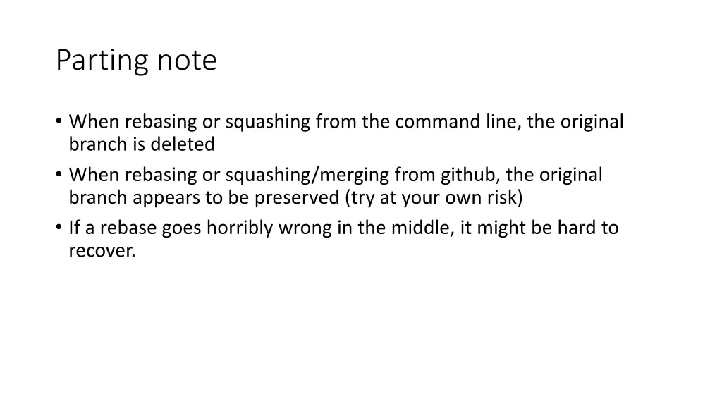 parting note