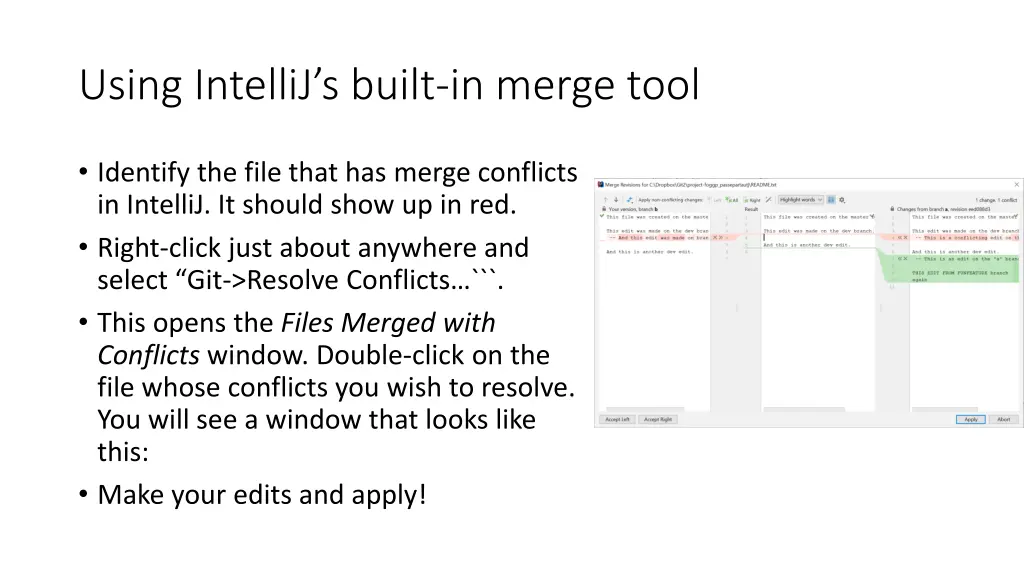 using intellij s built in merge tool