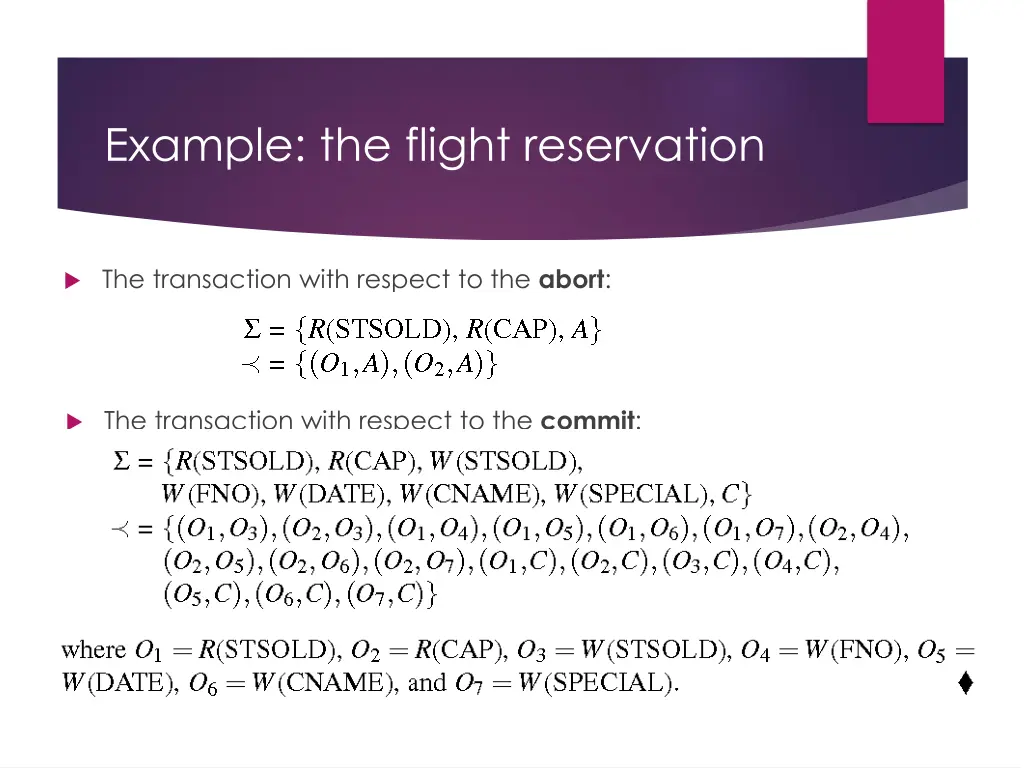 example the flight reservation