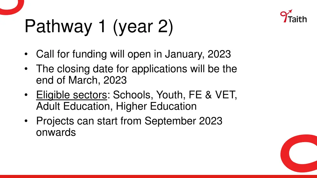 pathway 1 year 2