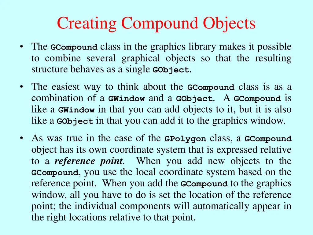creating compound objects