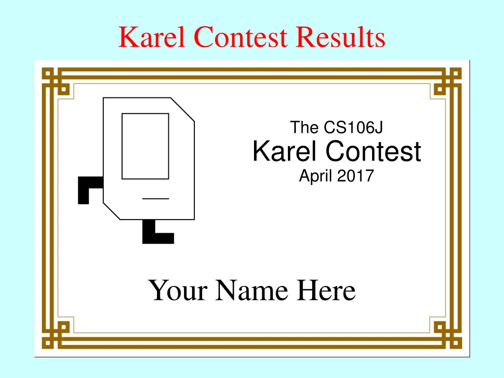 karel contest results