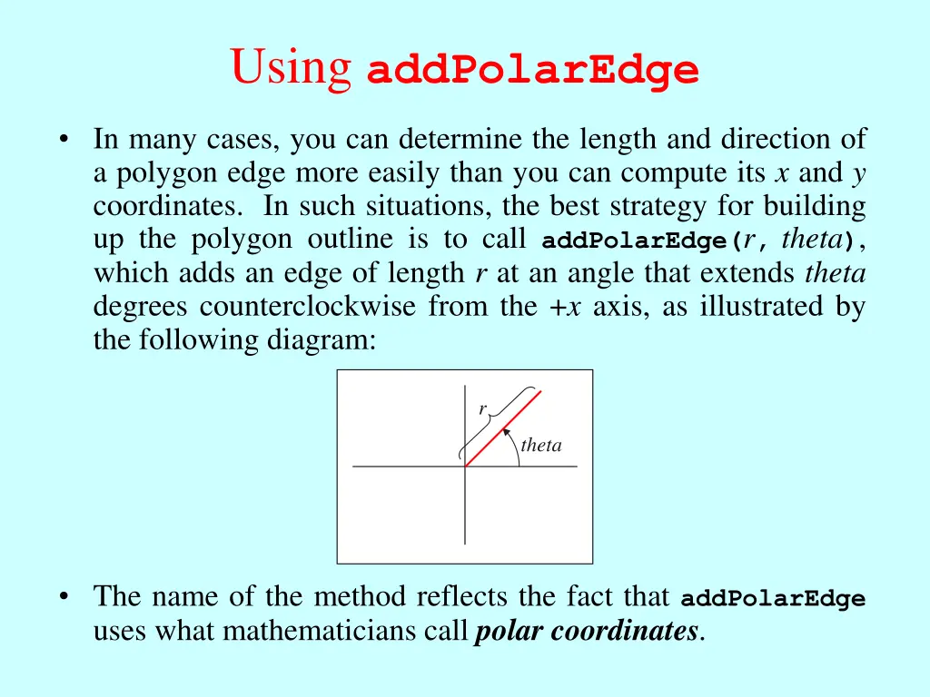 using addpolaredge