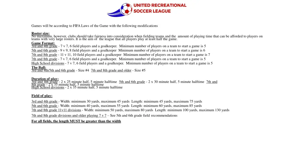games will be according to fifa laws of the game