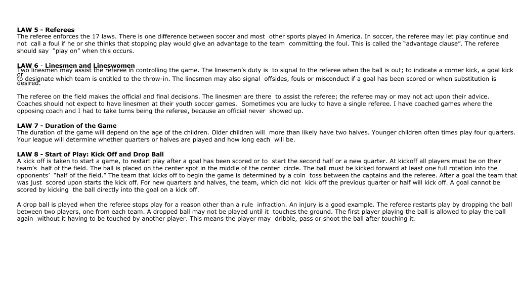 law 5 referees the referee enforces the 17 laws