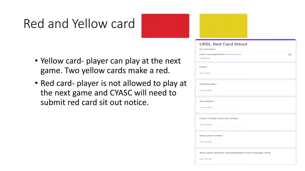 red and yellow card