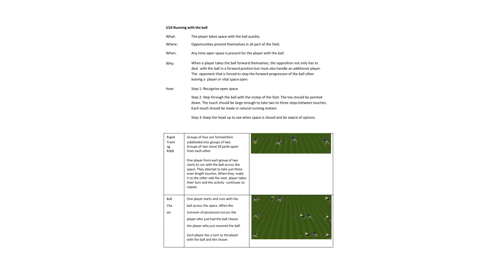 u10 running with theball