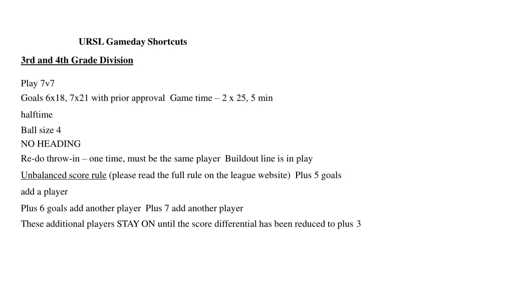 ursl gamedayshortcuts
