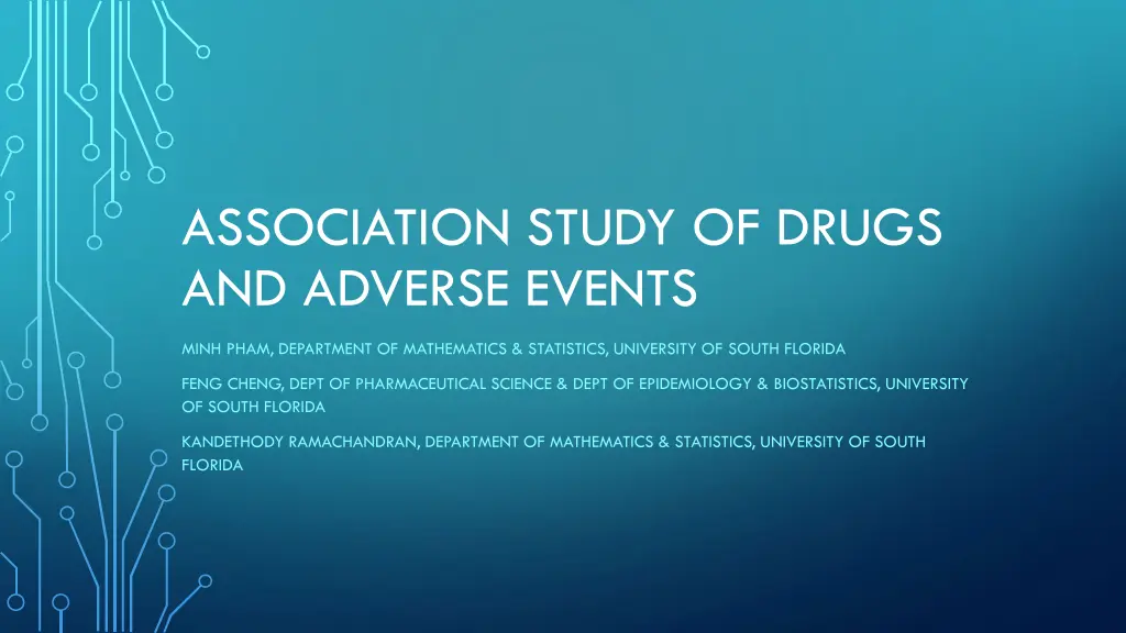 association study of drugs and adverse events