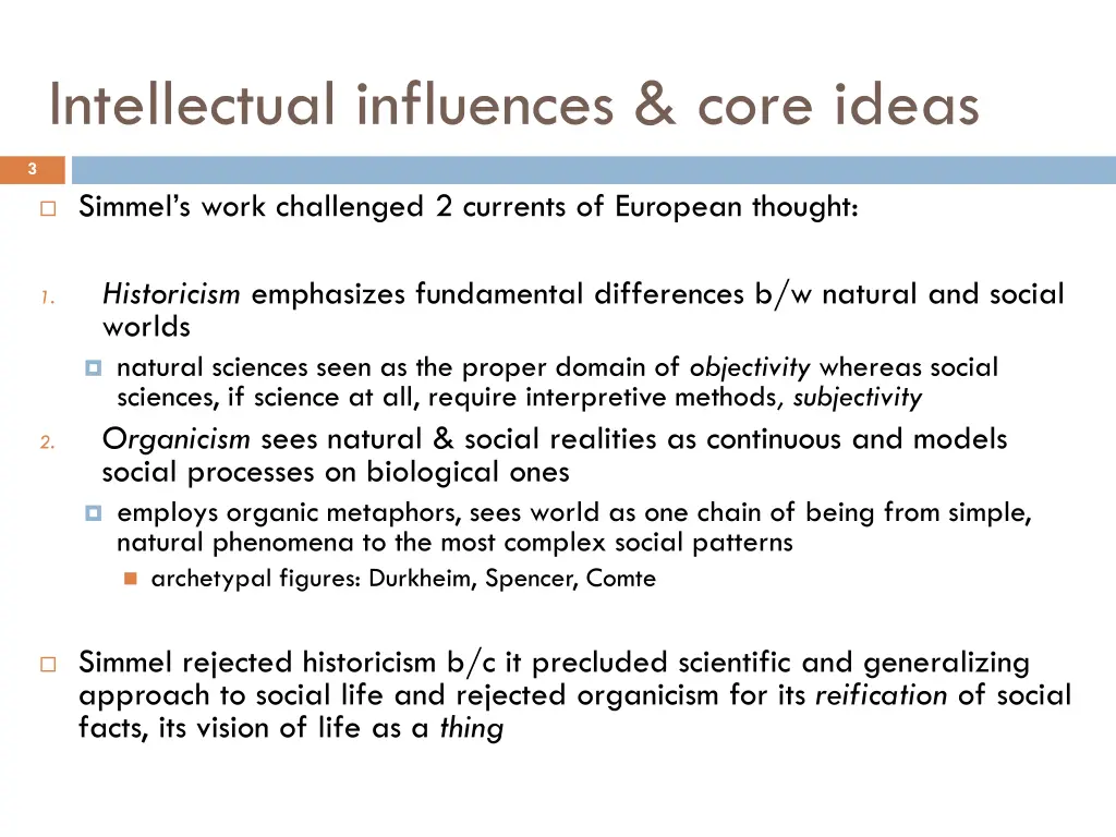 intellectual influences core ideas