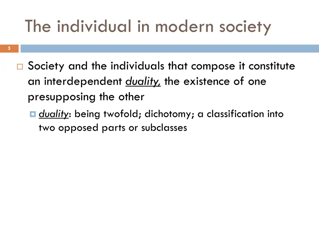the individual in modern society