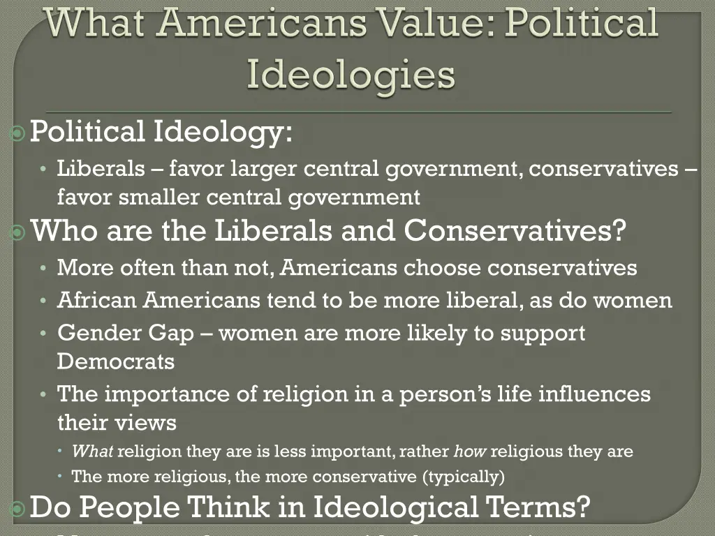 political ideology liberals favor larger central