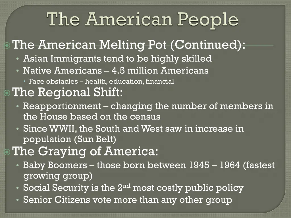 the american melting pot continued asian