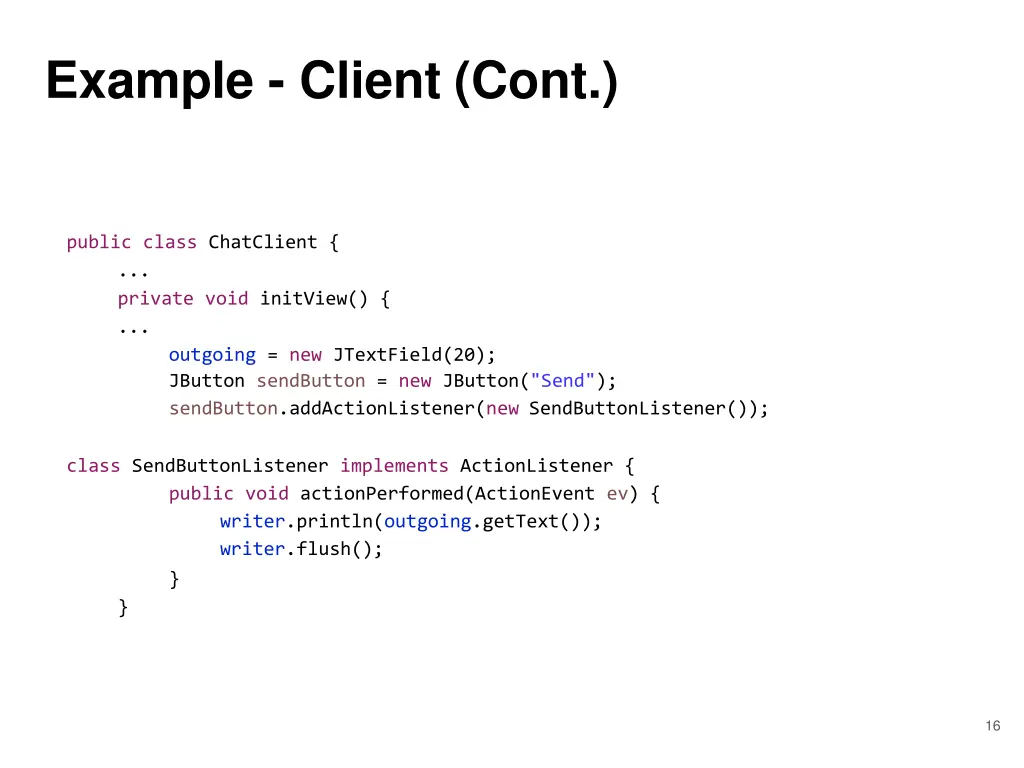 example client cont