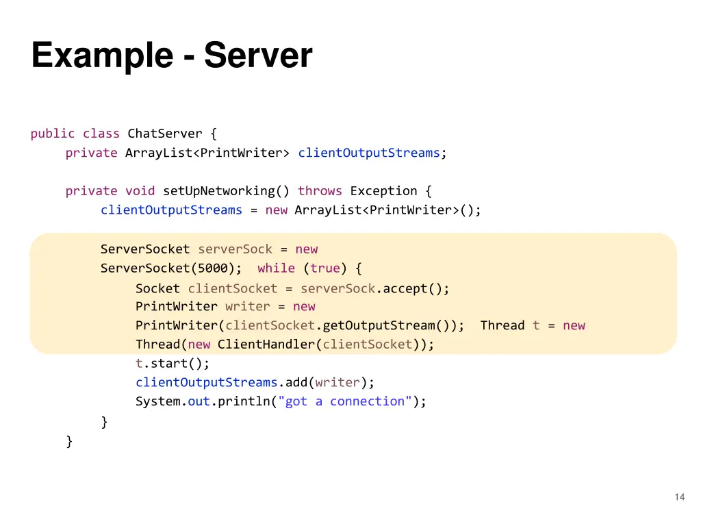 example server
