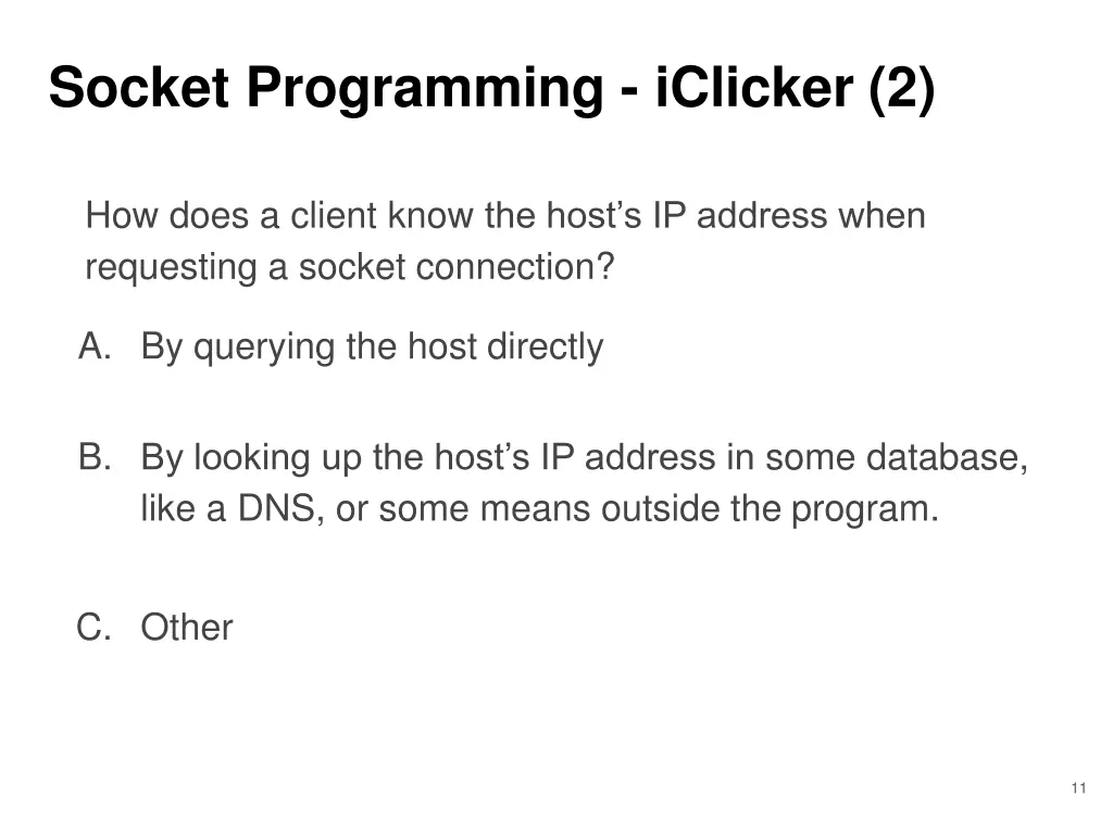 socket programming iclicker 2
