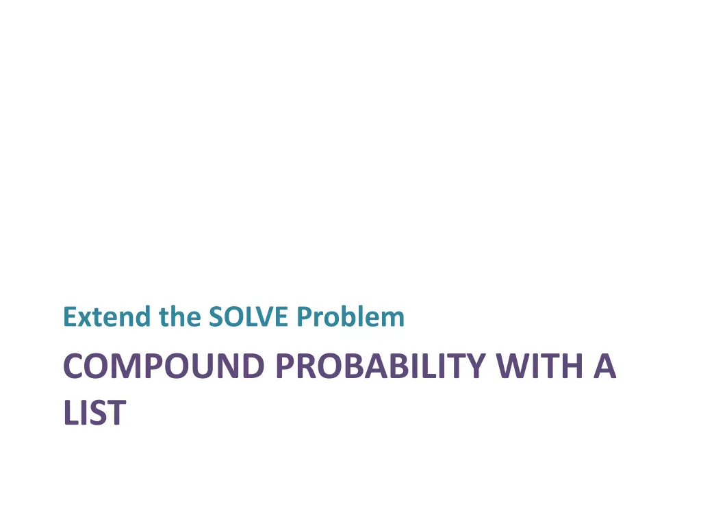extend the solve problem