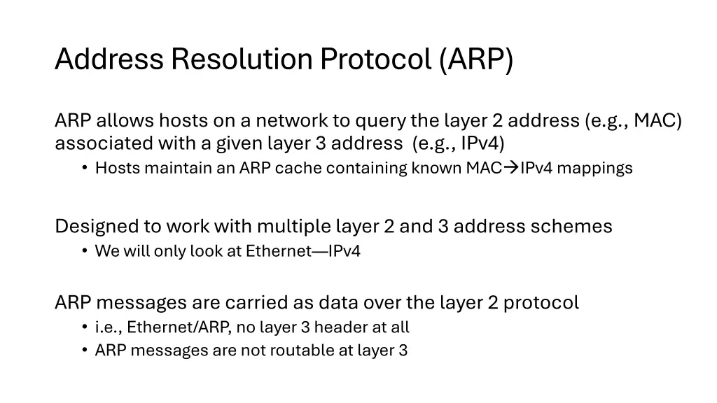 address resolution protocol arp