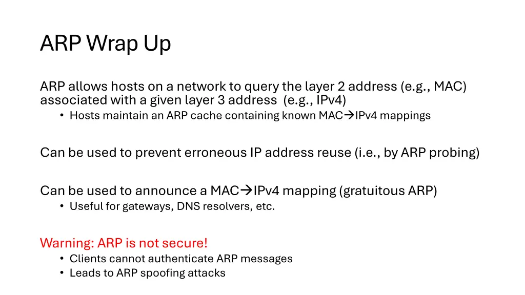 arp wrap up