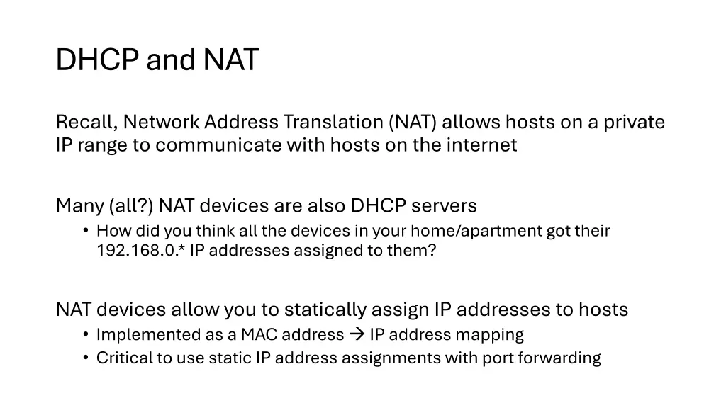 dhcp and nat 1