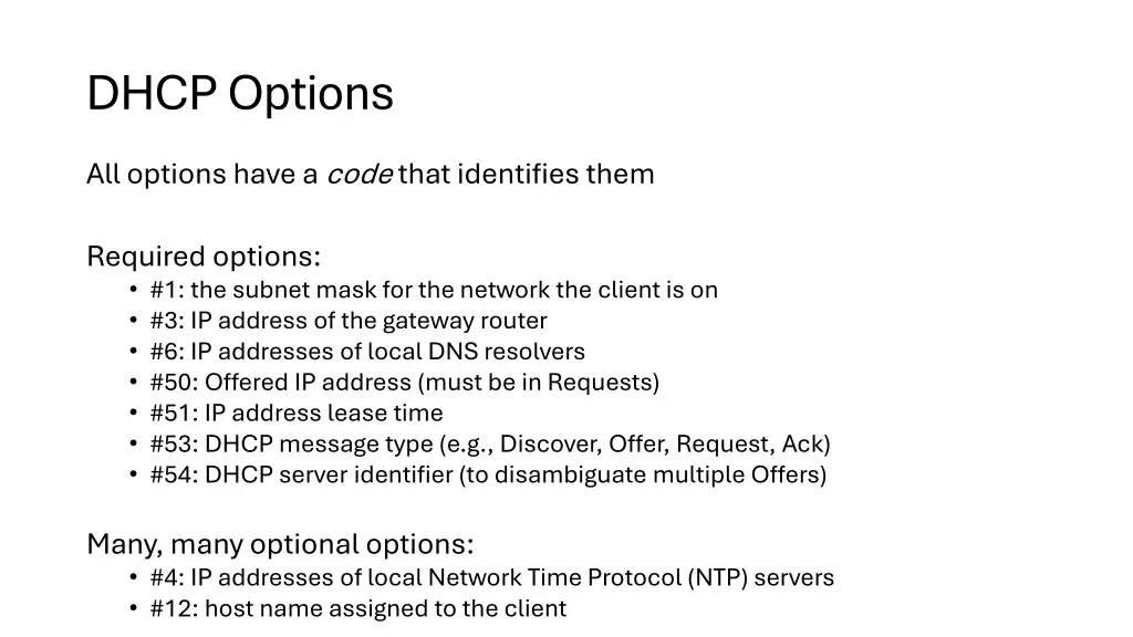 dhcp options