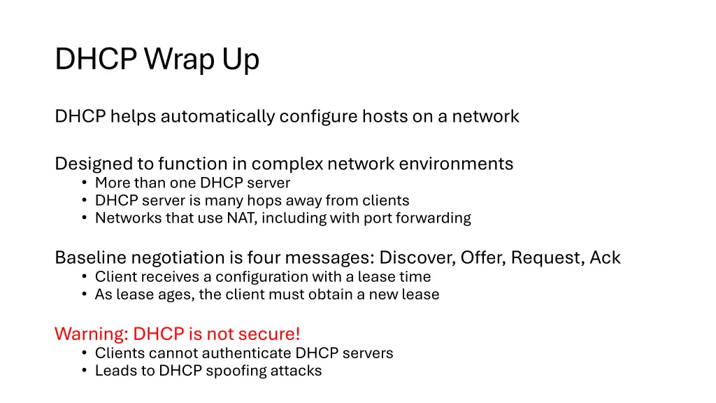 dhcp wrap up