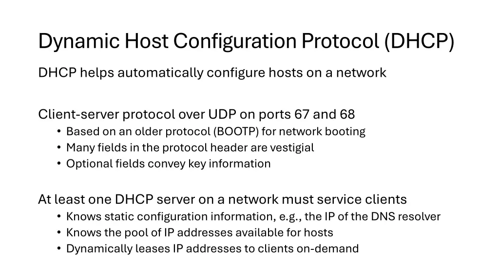 dynamic host configuration protocol dhcp