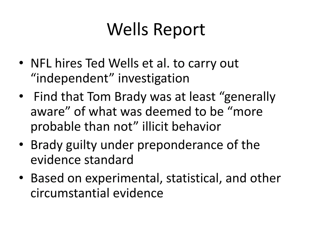 wells report