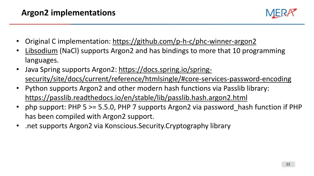 argon2 implementations