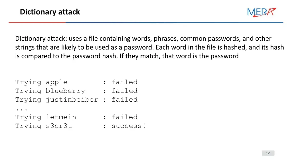 dictionary attack