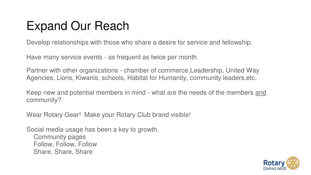 expand our reach