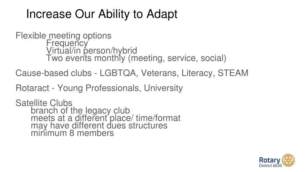 increase our ability to adapt