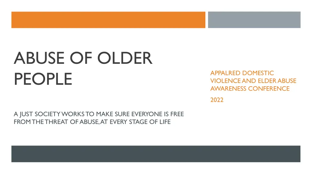 abuse of older people