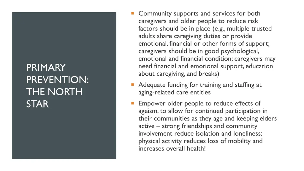 community supports and services for both