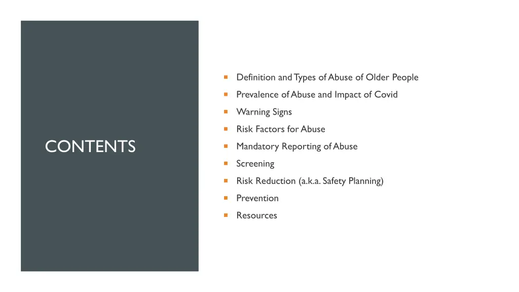 definition and types of abuse of older people